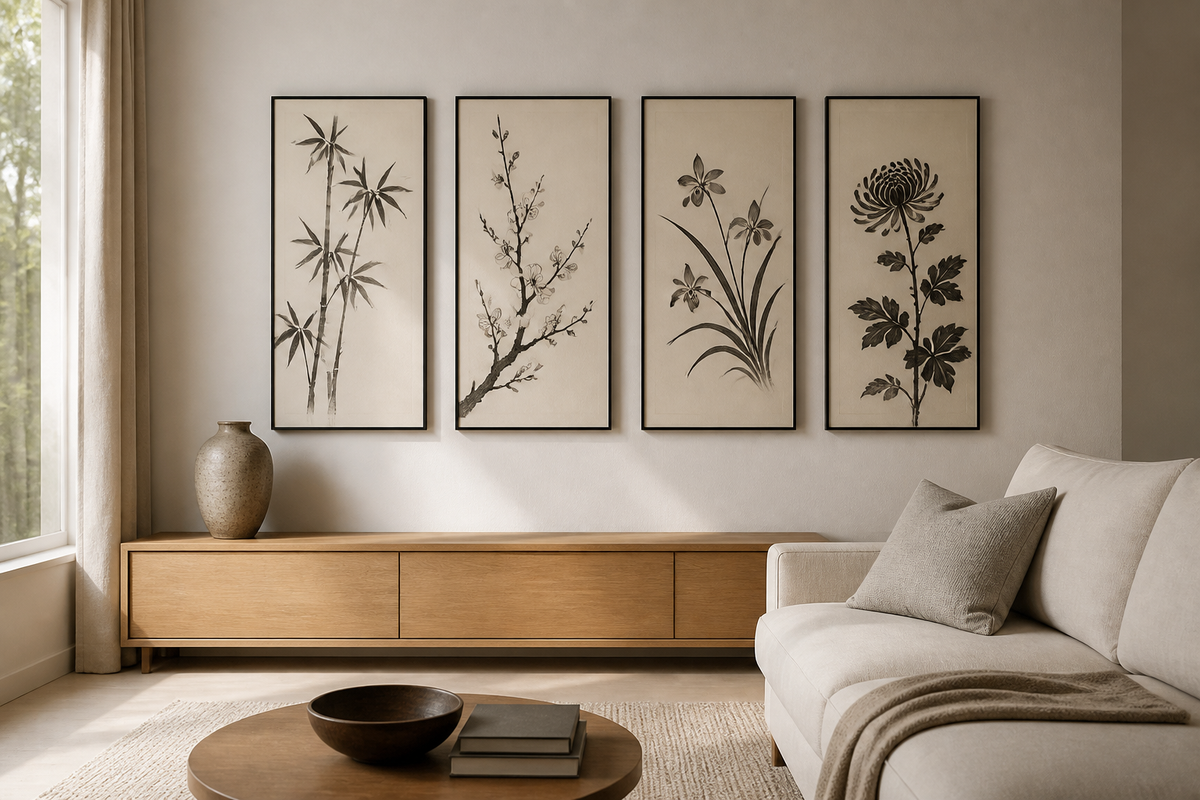 The Four Gentlemen of Chinese and Japanese Art: Bamboo, Plum, Orchid, and Chrysanthemum