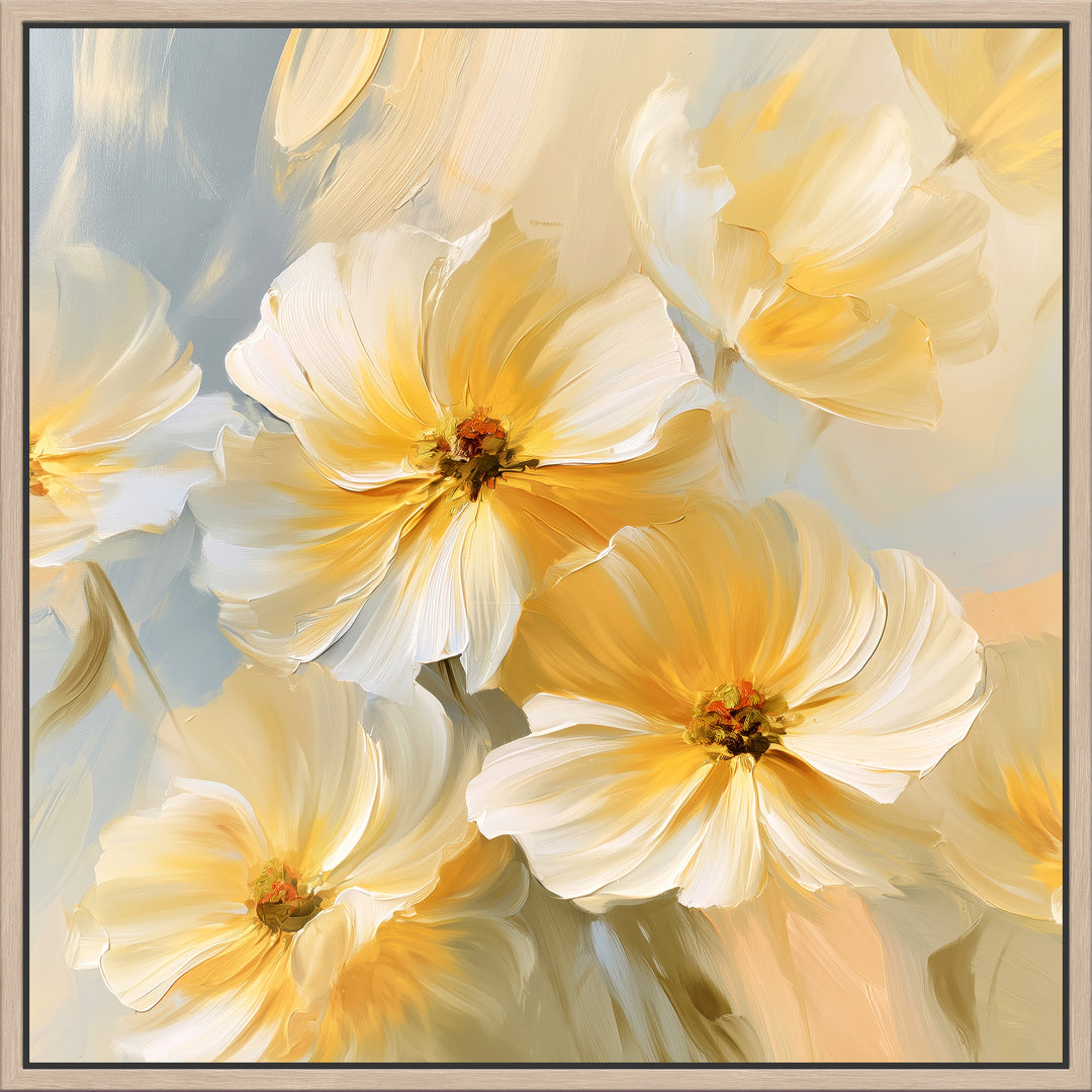 Large Yellow Floral Canvas Print