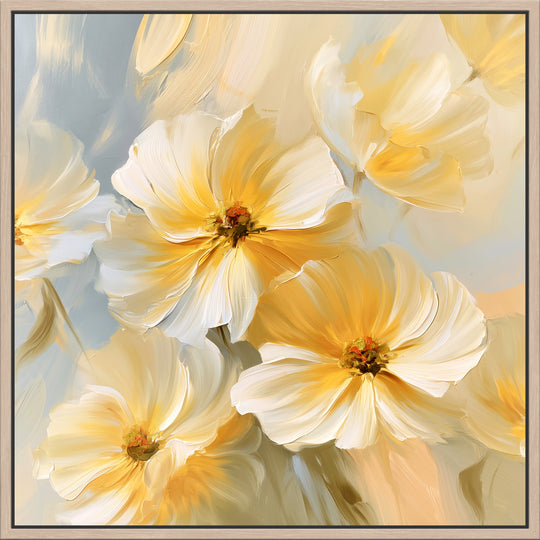 Large Yellow Floral Canvas Print