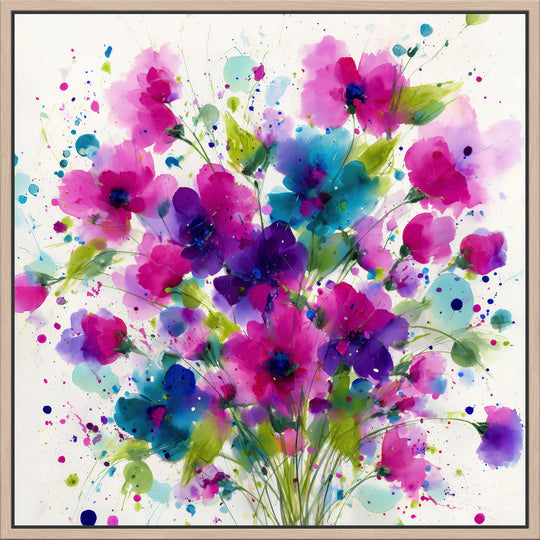 Abstract Watercolor Floral Canvas Print