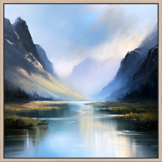Large Mountain Lake Canvas Print