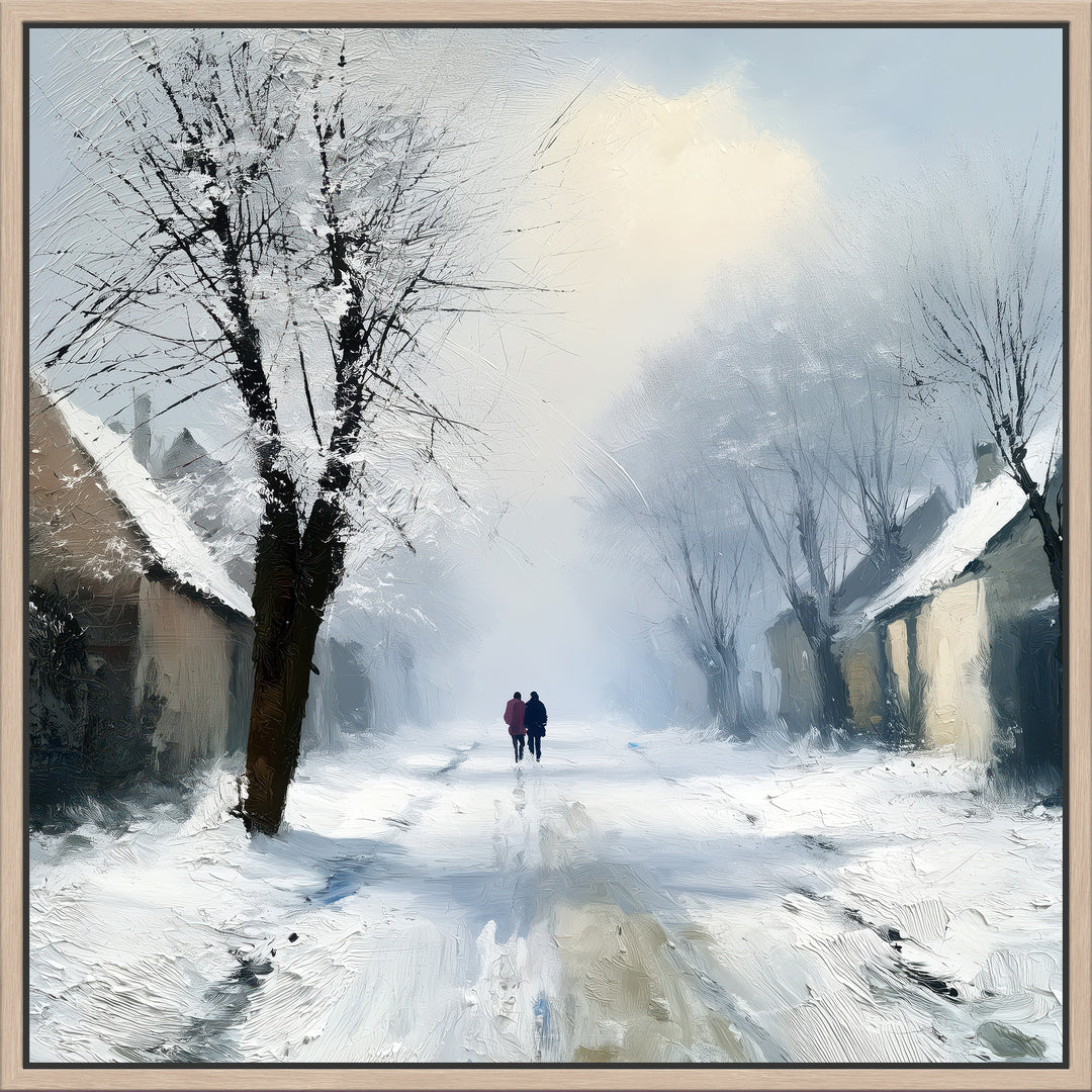 Large Winter Village Canvas Print