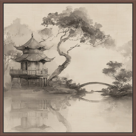 Japanese Ink Landscape Canvas Print