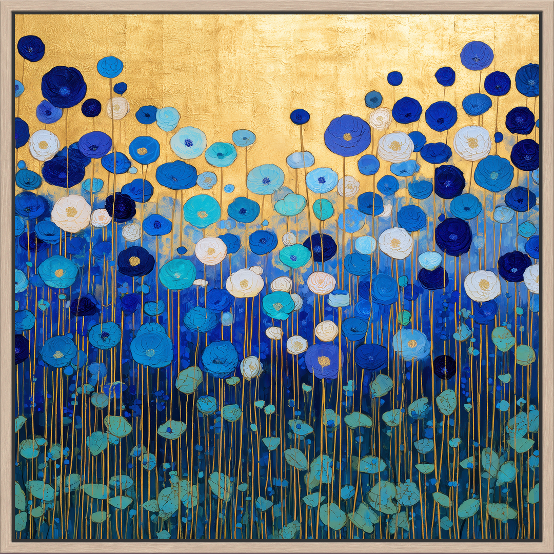 Blue floral canvas print