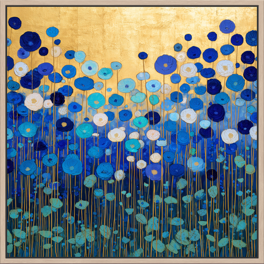 Blue floral canvas print
