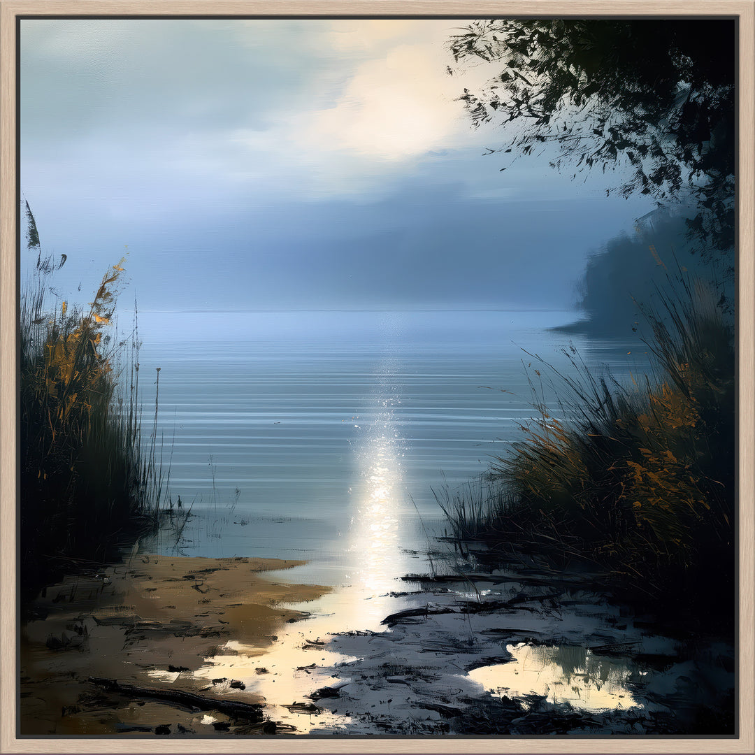 Large Misty Lake Canvas Print