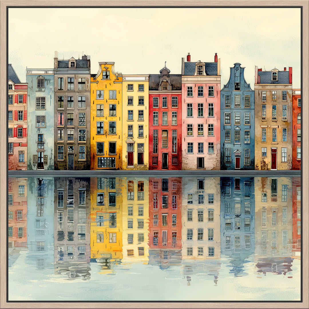 Colorful European Townhouses Canvas Print