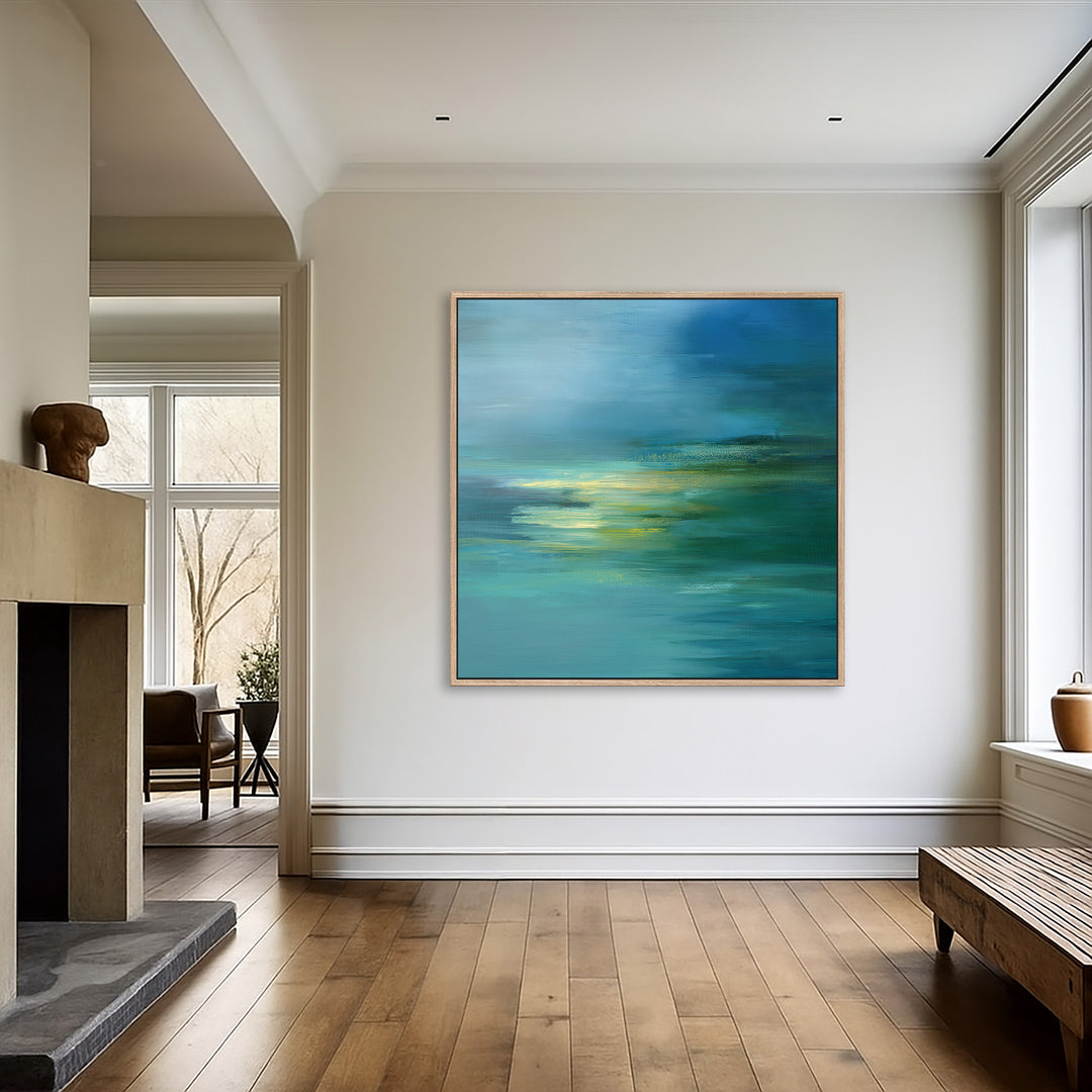 Teal abstract canvas print