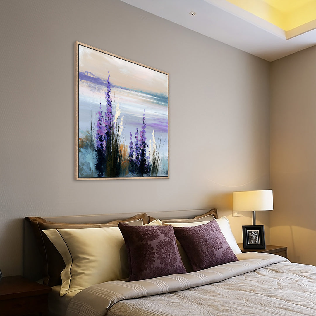 Large Purple Floral Canvas Print