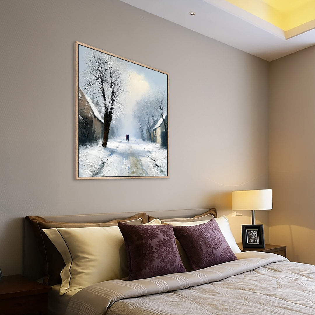 Large Winter Village Canvas Print