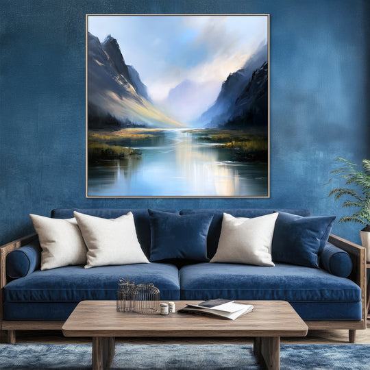 Large Mountain Lake Canvas Print
