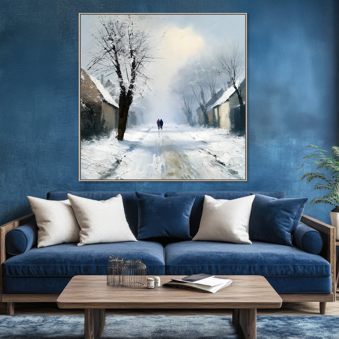 Large Winter Village Canvas Print