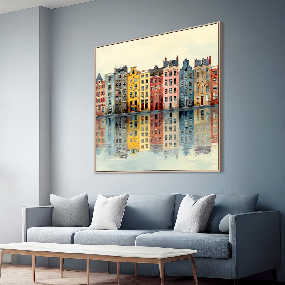 Colorful European Townhouses Canvas Print
