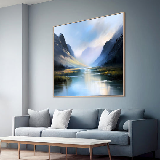 Large Mountain Lake Canvas Print
