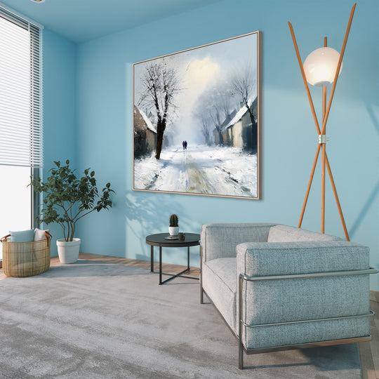 Large Winter Village Canvas Print