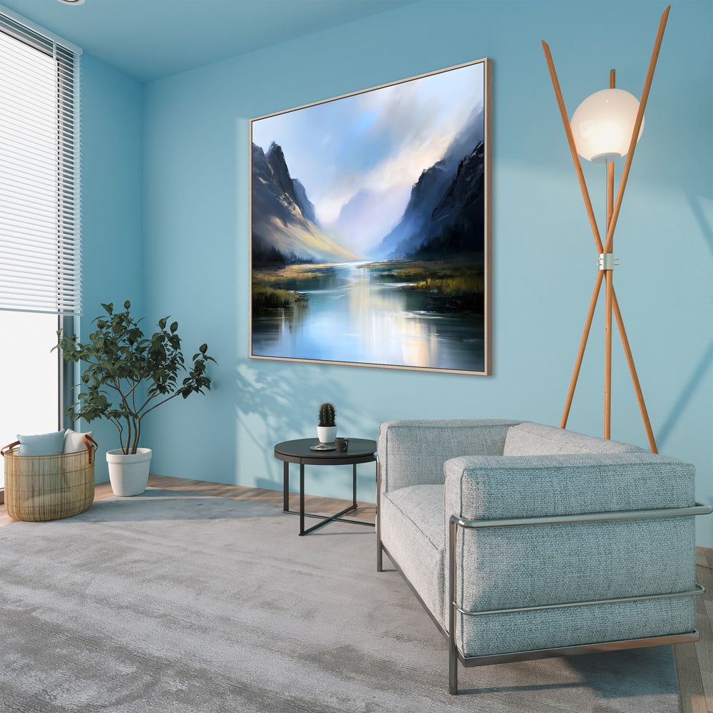 Large Mountain Lake Canvas Print
