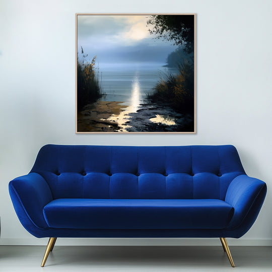 Large Misty Lake Canvas Print