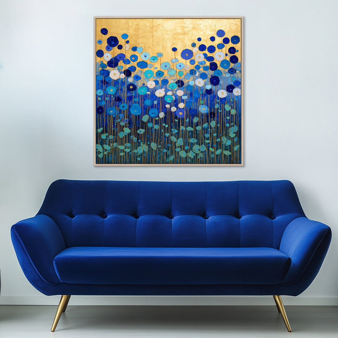 Blue floral canvas print