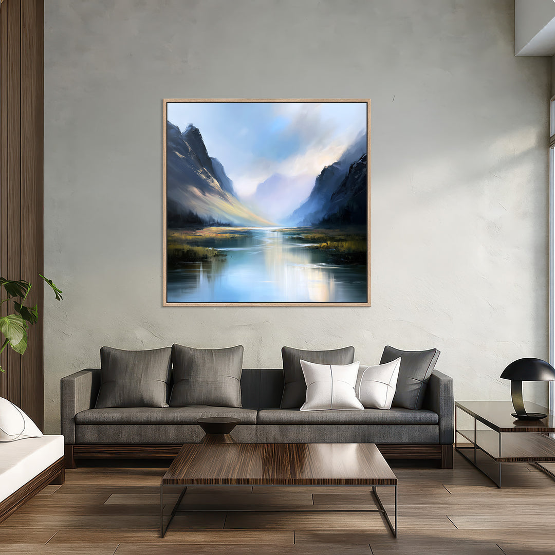 Large Mountain Lake Canvas Print