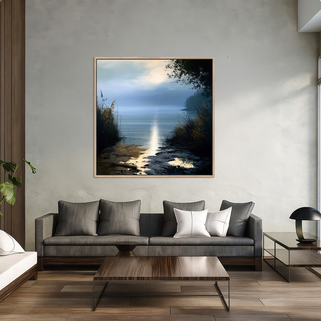 Large Misty Lake Canvas Print