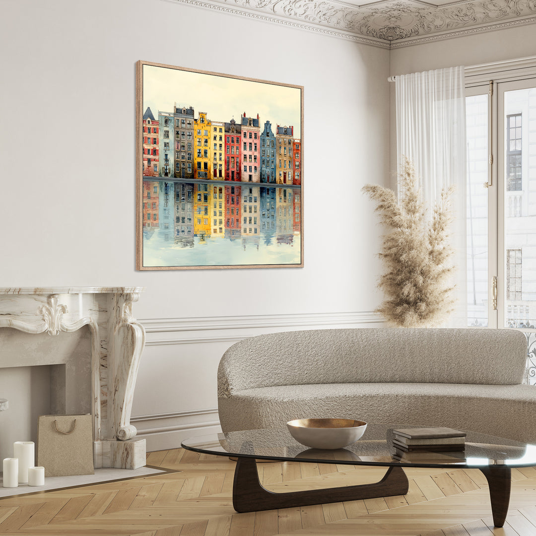 Colorful European Townhouses Canvas Print