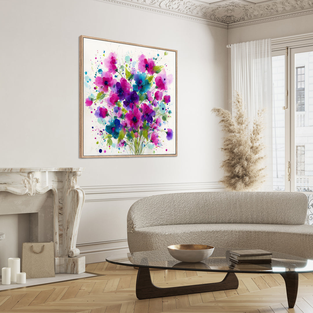 Abstract Watercolor Floral Canvas Print
