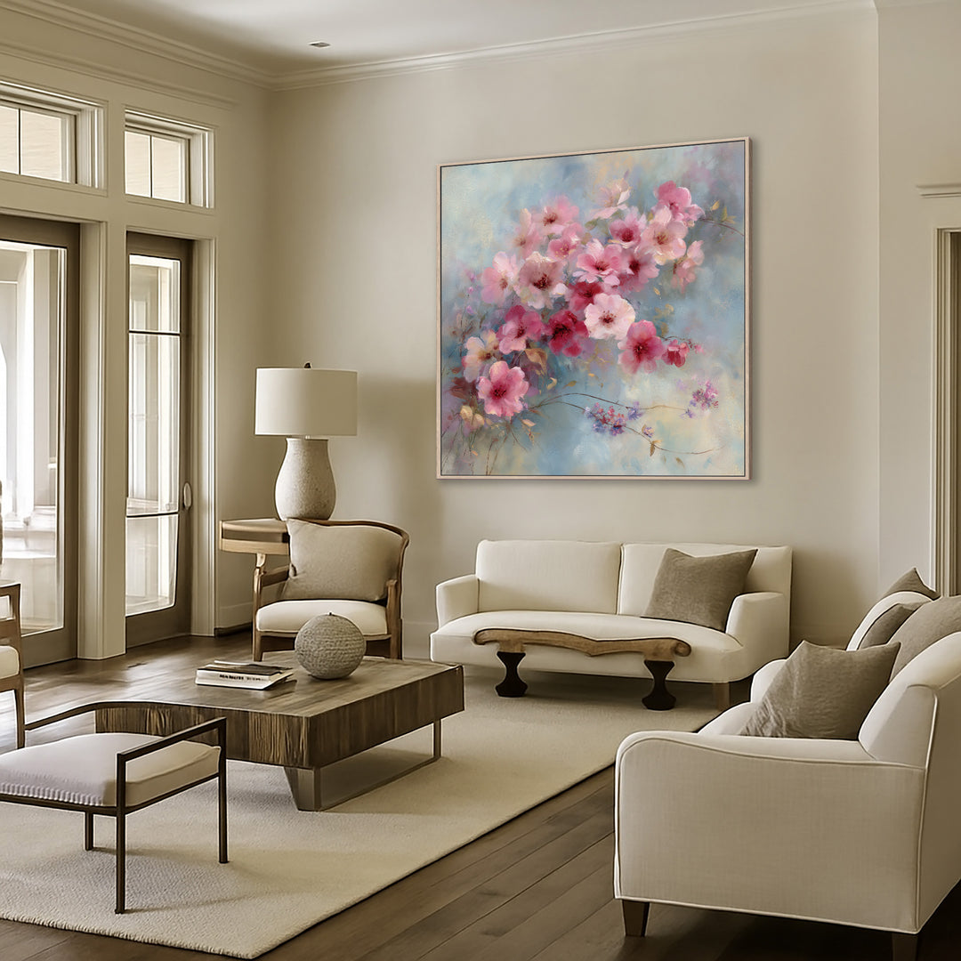 Soft Pink Floral Canvas Print