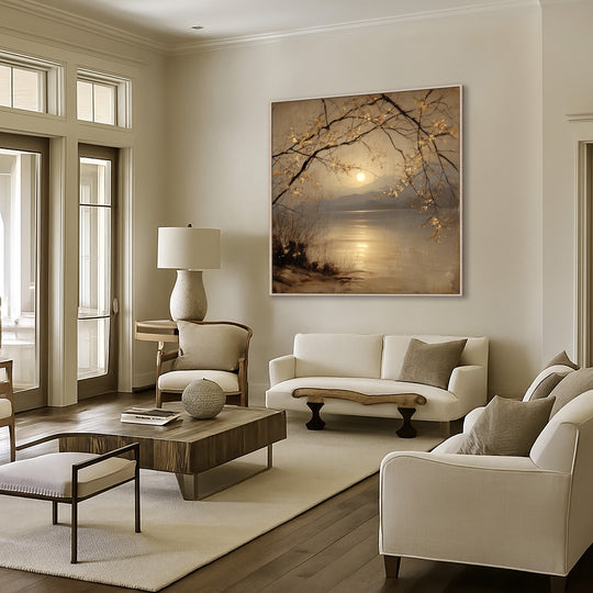 Large Golden Blossom Canvas Print