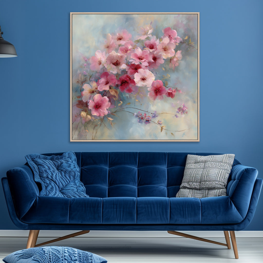 Soft Pink Floral Canvas Print