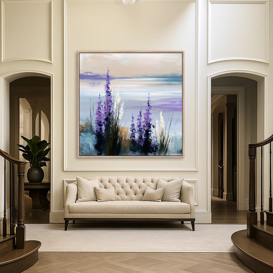Large Purple Floral Canvas Print