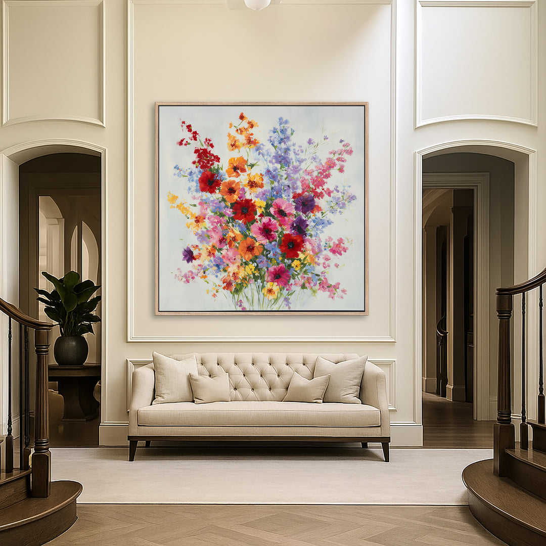 Colorful Wildflower Bouquet Canvas Print