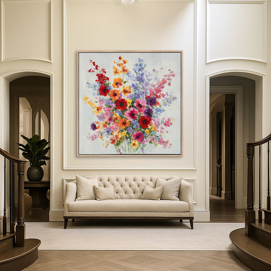 Colorful Wildflower Bouquet Canvas Print