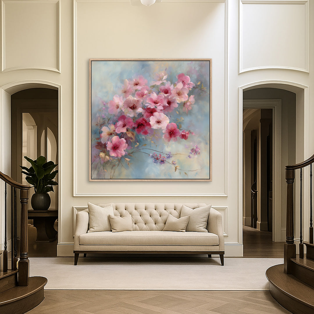 Soft Pink Floral Canvas Print