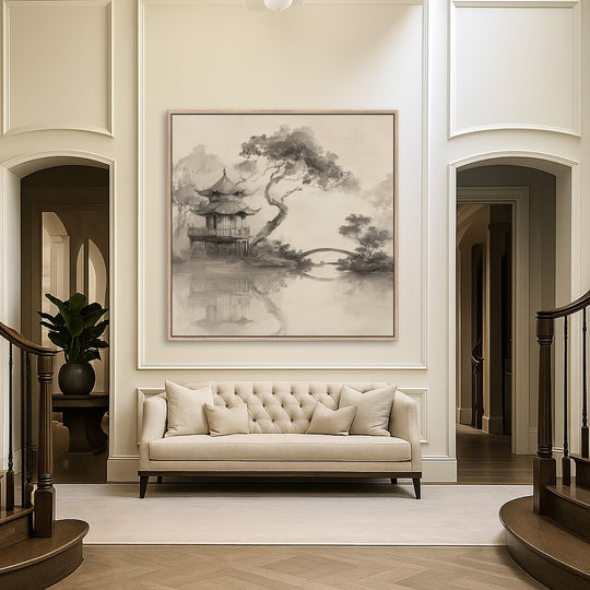 Japanese Ink Landscape Canvas Print
