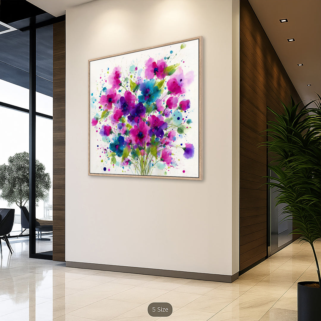 Abstract Watercolor Floral Canvas Print