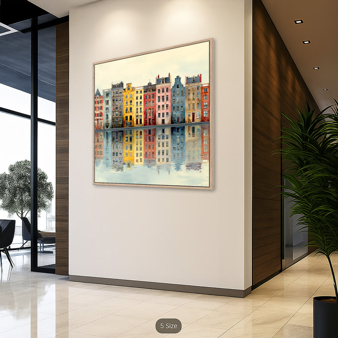 Colorful European Townhouses Canvas Print