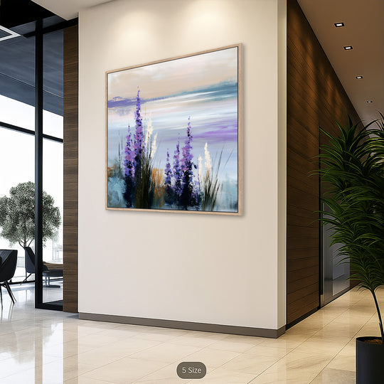 Large Purple Floral Canvas Print