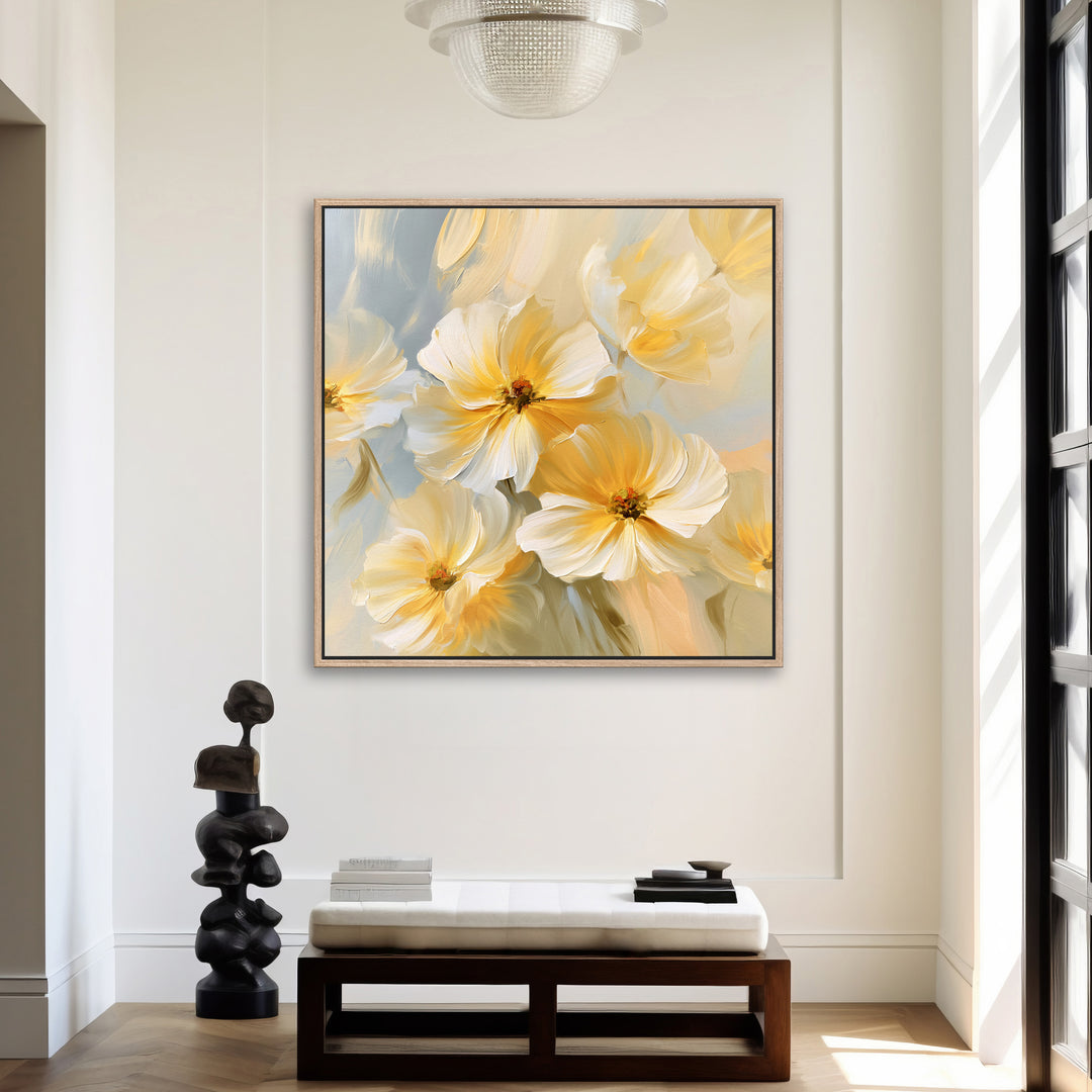 Large Yellow Floral Canvas Print