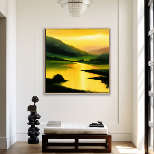 Large Golden River Canvas Print