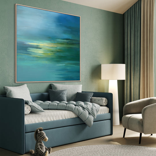 Teal abstract canvas print