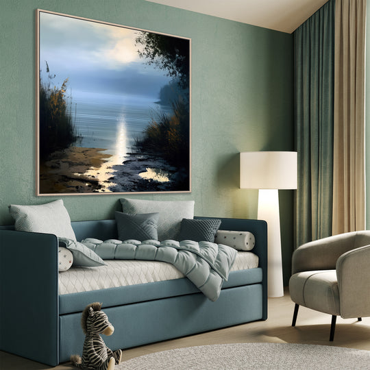 Large Misty Lake Canvas Print