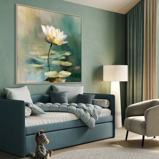 Large White Lotus Canvas Print