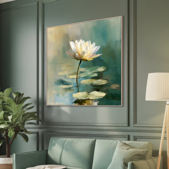 Large White Lotus Canvas Print