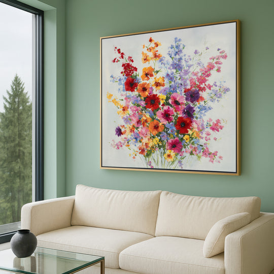 Colorful Wildflower Bouquet Canvas Print