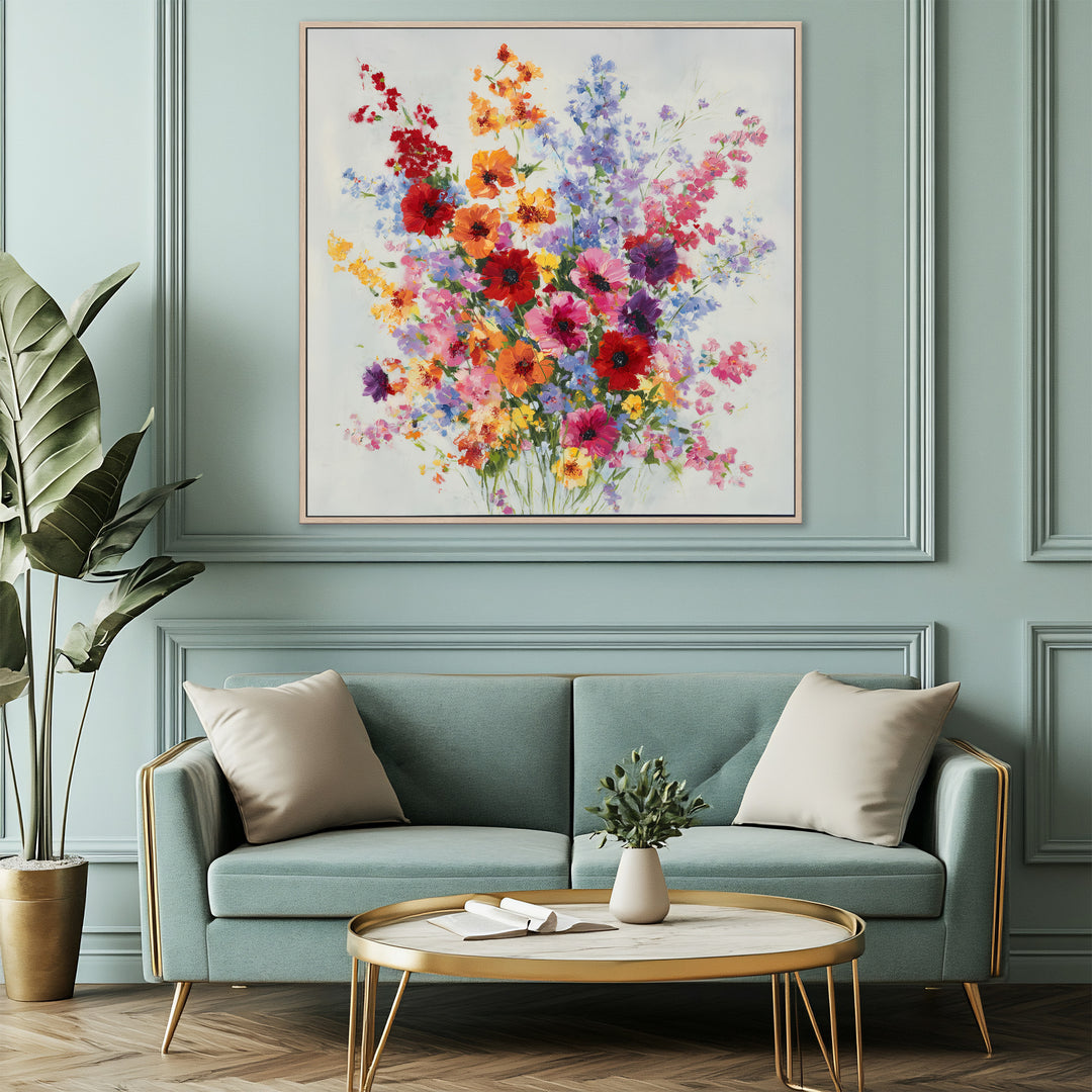 Colorful Wildflower Bouquet Canvas Print