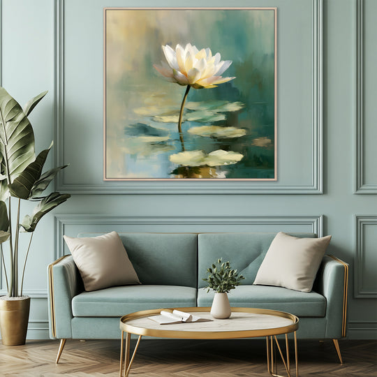 Large White Lotus Canvas Print