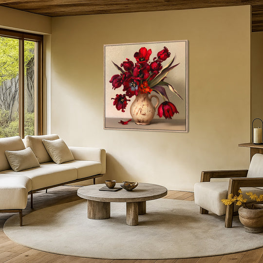 Large Red Tulip Canvas Print