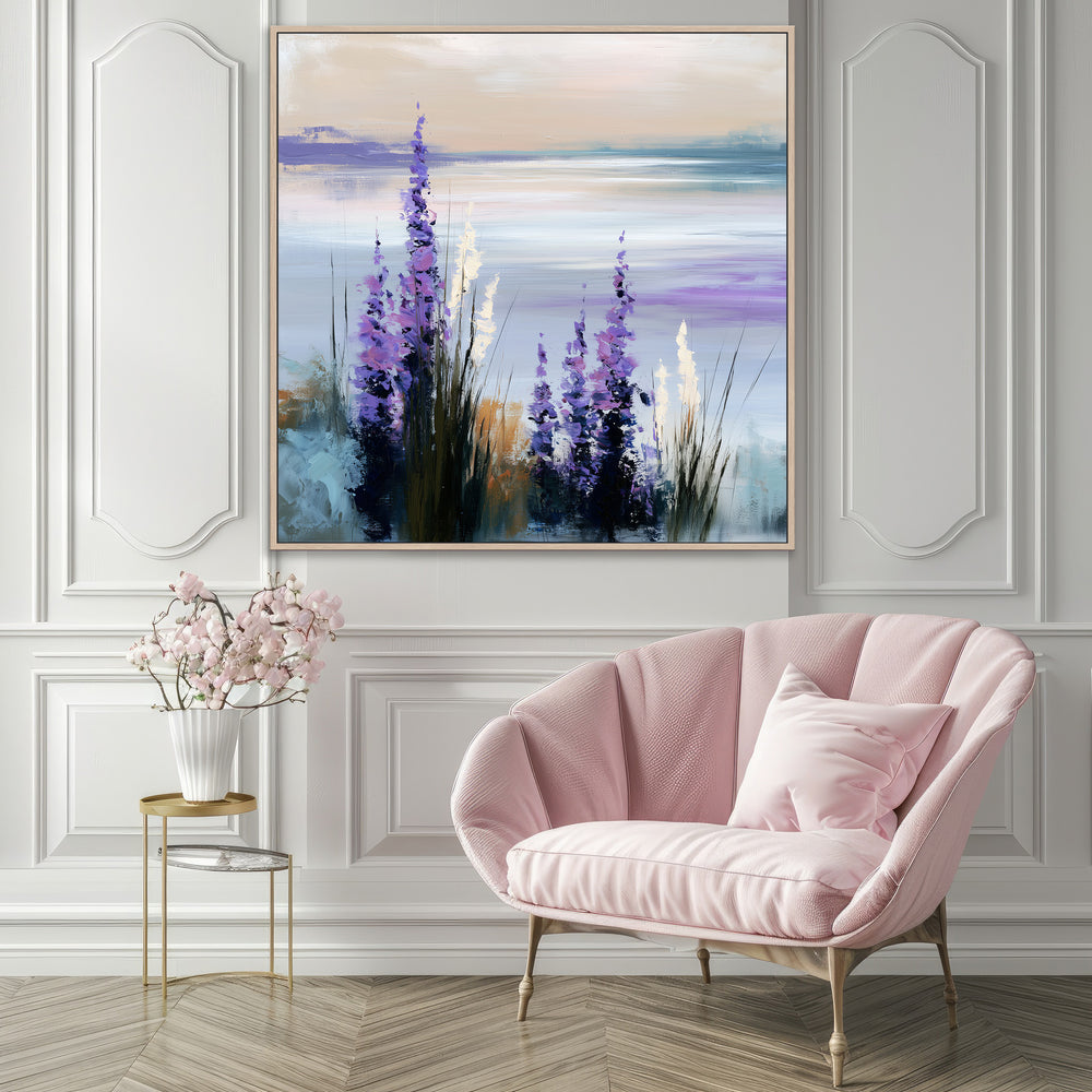 Large Purple Floral Canvas Print