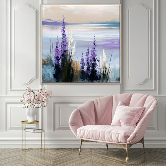 Large Purple Floral Canvas Print