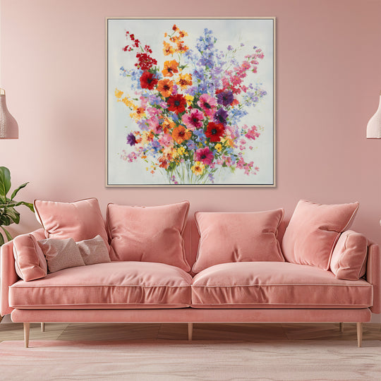 Colorful Wildflower Bouquet Canvas Print